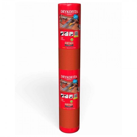 Dryko Fita - Terracota - 90cm x 10m x 1mm - Manta Asfáltica Adesiva para Telhado Dryko