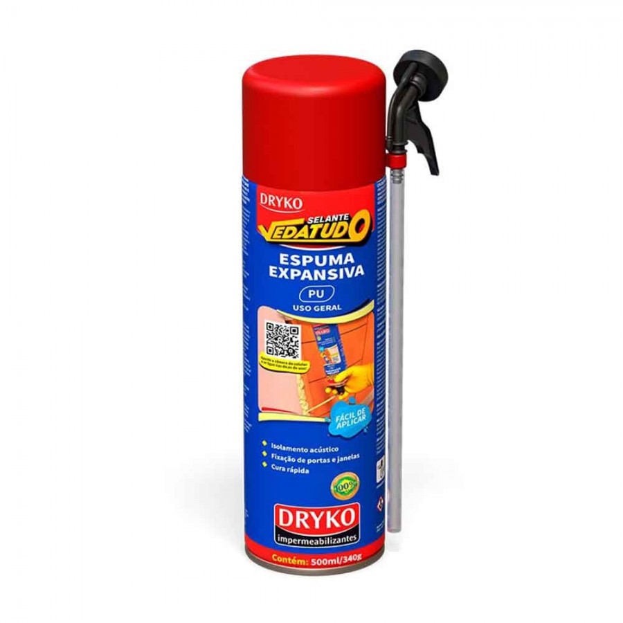 Espuma Expansiva - 500 ML | 340G - Poliuretano Uso Geral Dryko Espuma Expansiva - 500 ML | 340G - Poliuretano Uso Geral Dryko