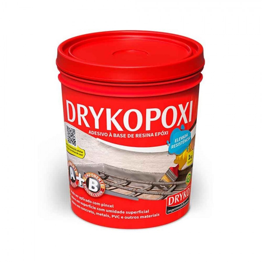 Drykopoxi - 1kg Bicomponente - Cinza Dryko