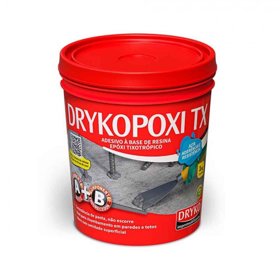 Drykopoxi TX - 1kg Bicomponente - Cinza Dryko