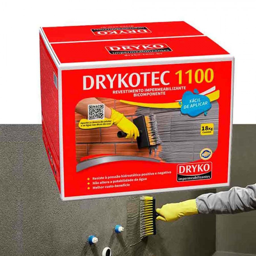 Impermeabilizante Drykotec 1100 - 18kg Caixa - Cinza - Dryko Item Similar ao Viaplus 1000