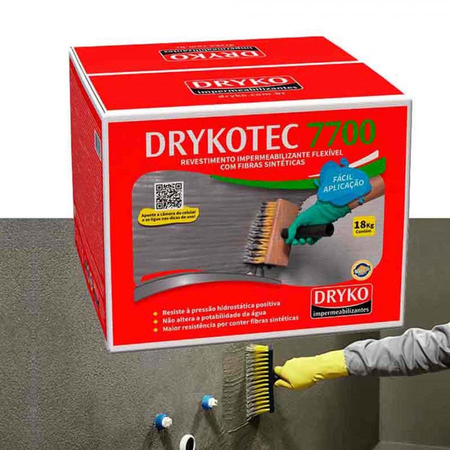 Impermeabilizante Flexível Drykotec 7700 - 18kg Caixa - Cinza - Dryko Item Similar ao Viaplus 7000