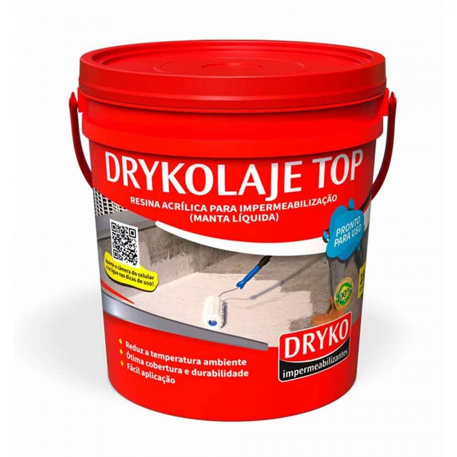 Manta Líquida Flexível Drykolaje Top - 12kg Balde - Branco Dryko