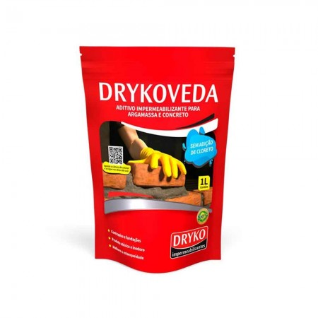 Impermeabilizante para Argamassas Drykoveda - 1L POUCH - Branco - Item Similar ao Vedacit