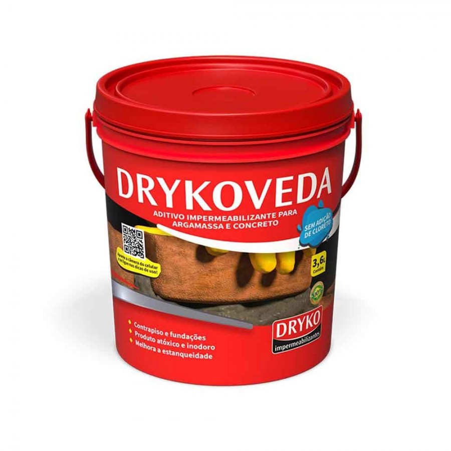 Impermeabilizante para Argamassas Drykoveda - 3,6L Galão - Branco - Item Similar ao Vedacit