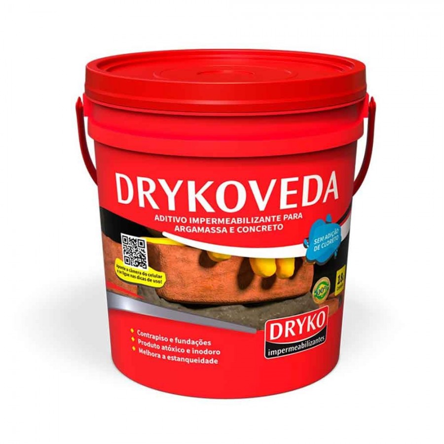 Impermeabilizante para Argamassas Drykoveda - 18L Balde - Branco - Item Similar ao Vedacit