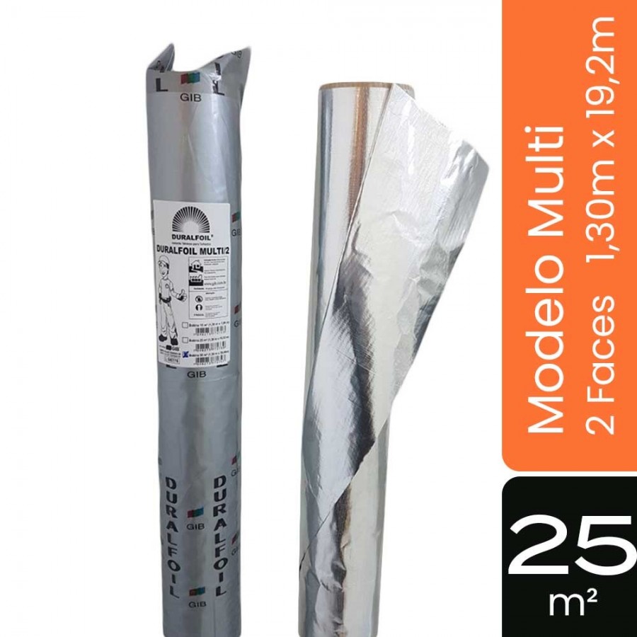 Manta Duralfoil  Multi - 2 Faces - 25m² 1,30m x 19,2m - Subcobertura Premium GIB