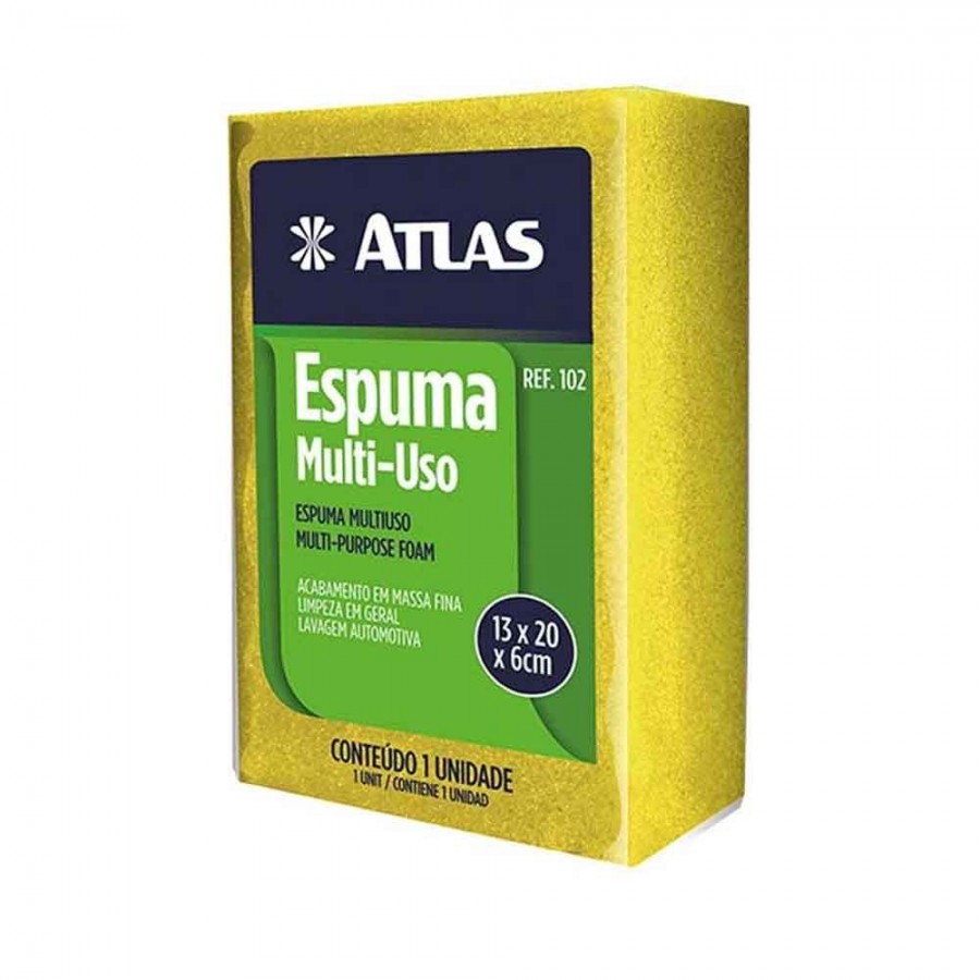 Bloco de Espuma Multiuso 13x20cm - Atlas - Ref 102