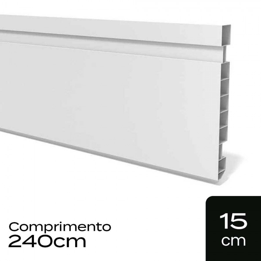 Rodapé de PVC - 240x15cm - Branco Acabado Permatti
