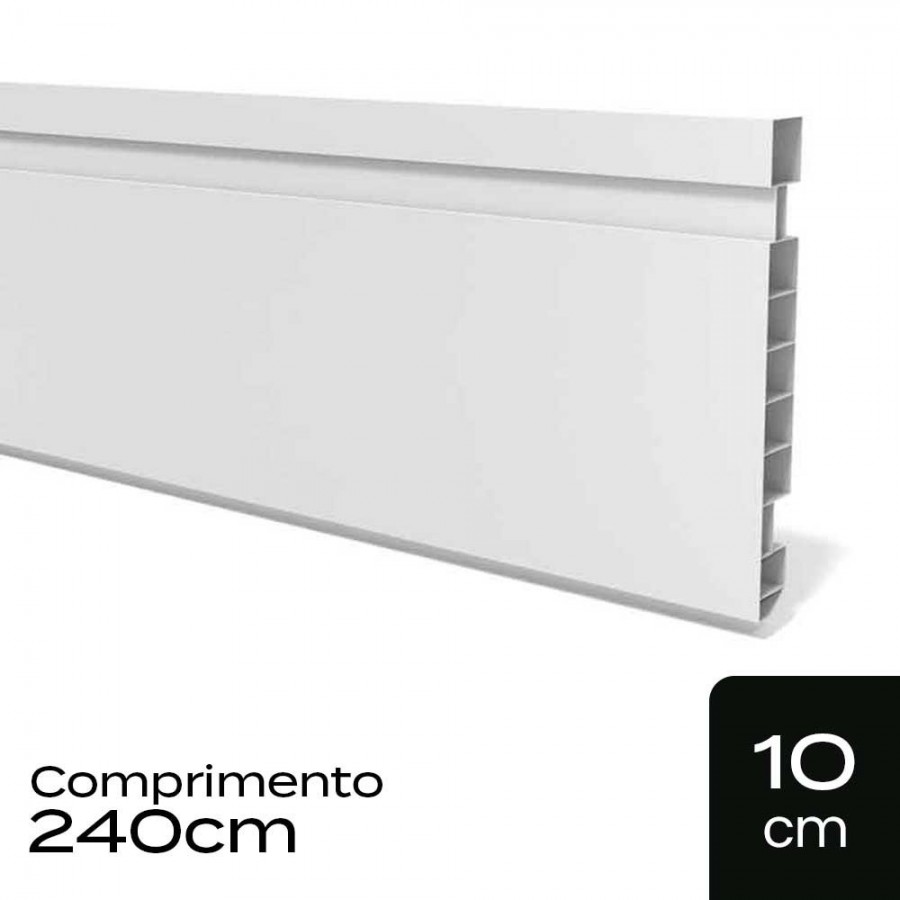 Rodapé de PVC - 240x10cm - Branco Acabado Permatti