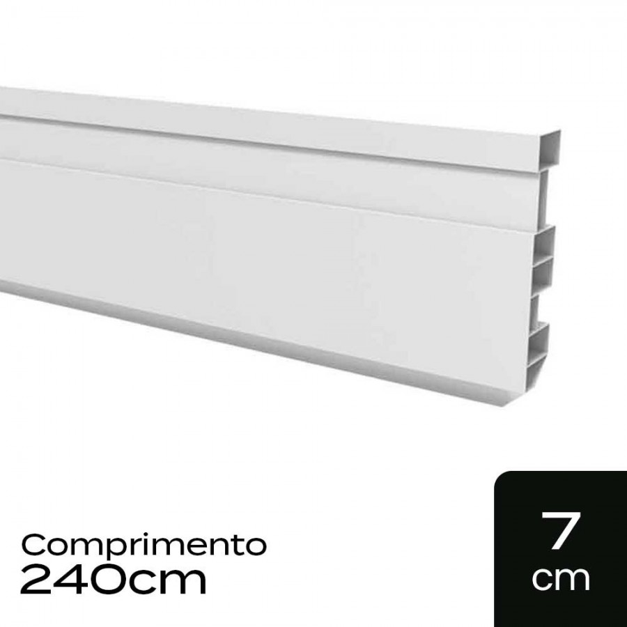 Rodapé de PVC - 240x7cm - Branco Acabado Permatti