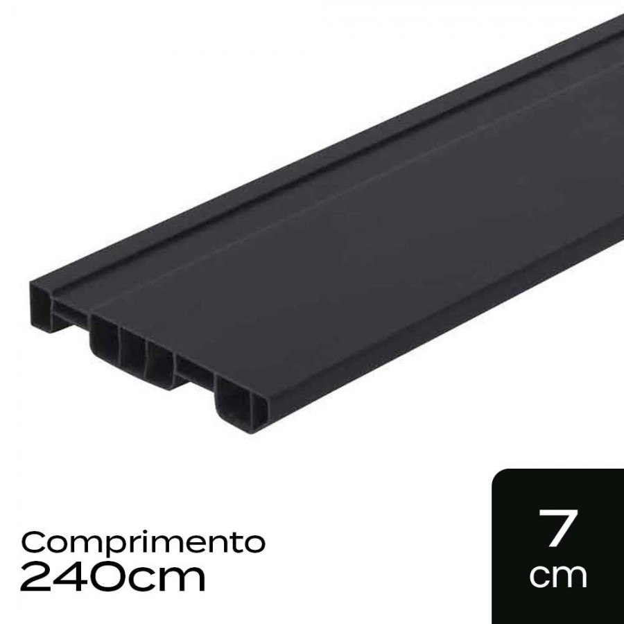 Rodapé de PVC - 240x7cm - Preto Acabado Permatti