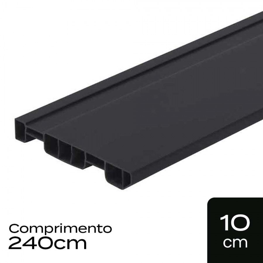 Rodapé de PVC - 240x10cm - Preto Acabado Permatti