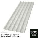 Telha de PVC Tipo Plan - 330x88cm - Cor Cinza Colonial Permatti