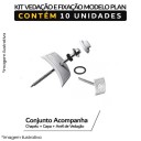 Kit Fixação e Vedação C/10un p/ Telha Tipo Plan - Cor Cinza - Modelo Plan Permatti