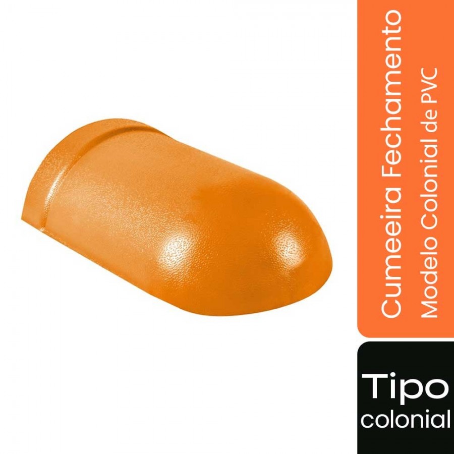 Cumeeira Fechamento de PVC p/ Telha Tipo Colonial - 25x16cm - Cerâmica Permatti