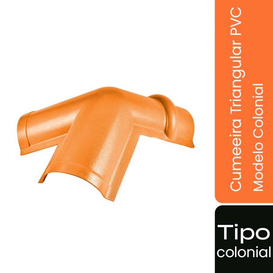 Cumeeira Triangular de PVC p/ Telha Tipo Colonial - 55x45cm - Cerâmica Permatti