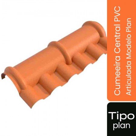 Cumeeira Central Articulada de PVC p/ Telha Tipo Plan - 90x28cm - Cerâmica - Modelo Plan Permatti