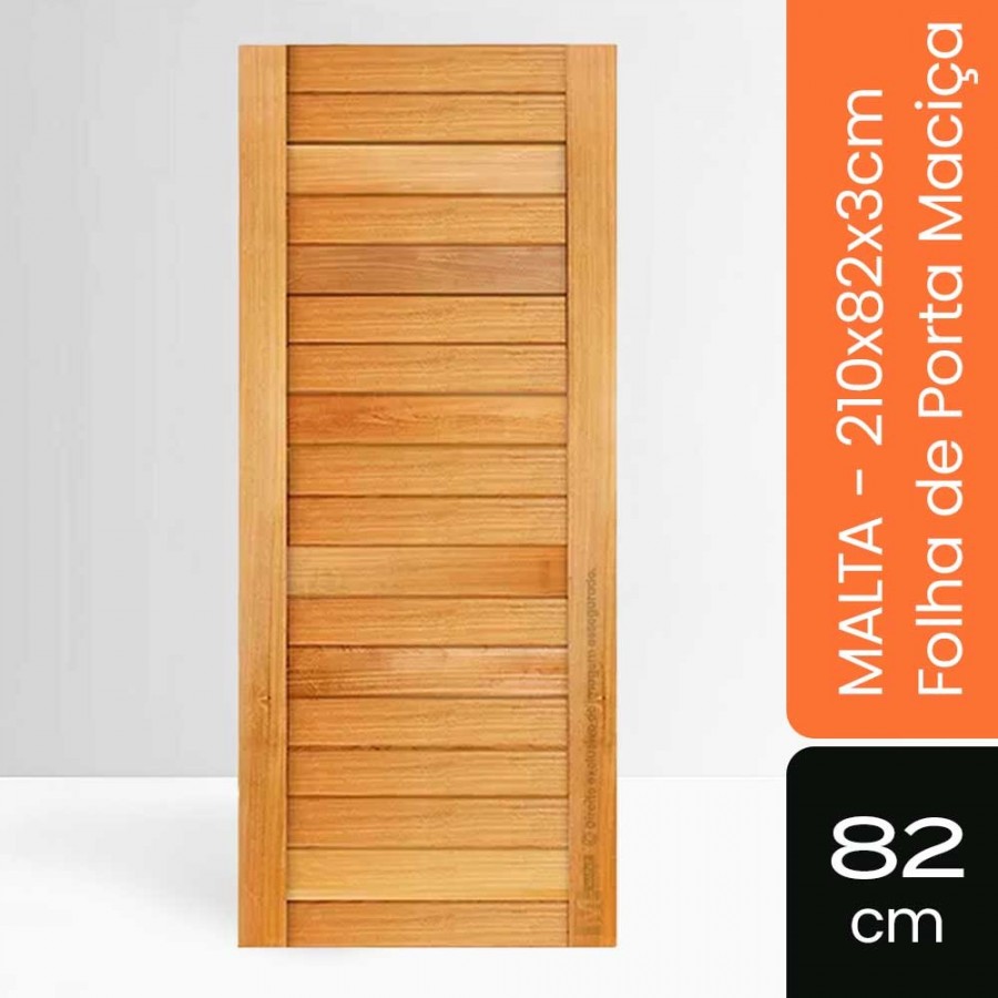 Porta Maciça Malta - 210x82x3cm - Tauari Natural Mapaf