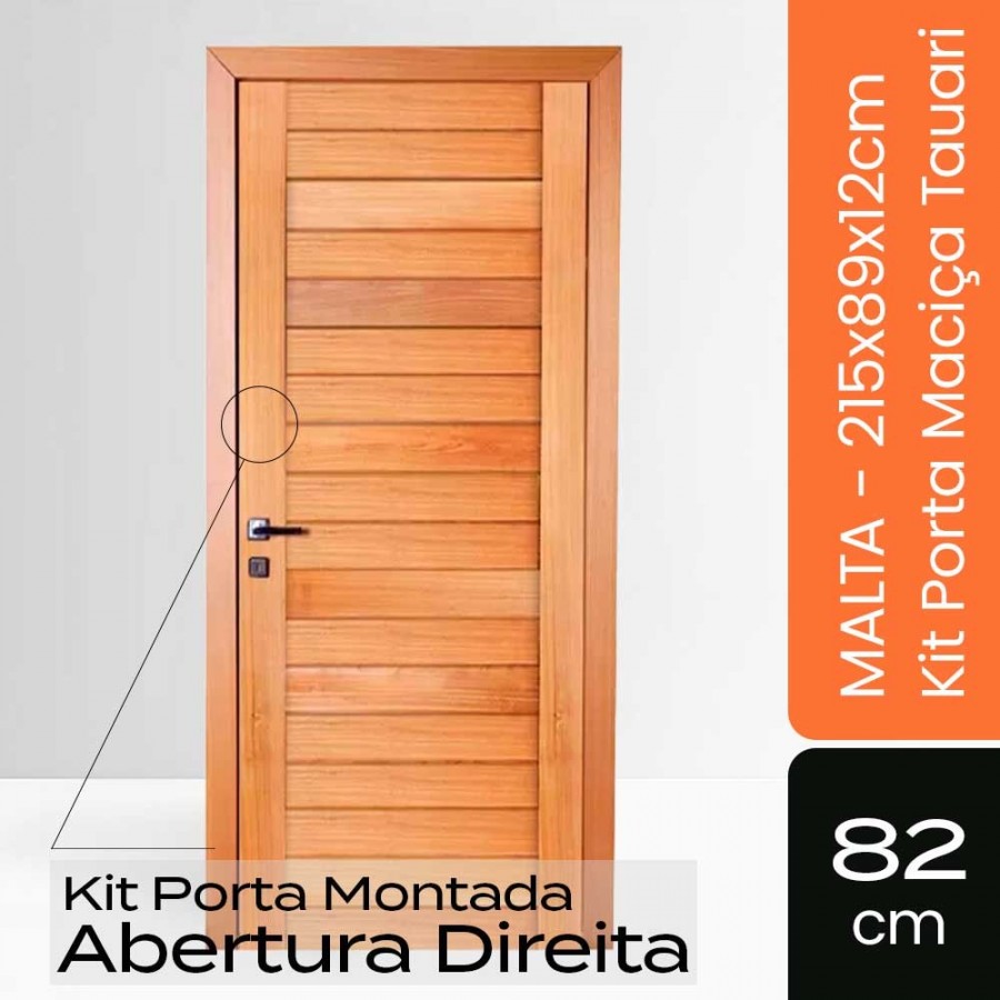 Porta Montada Malta - 215x89x12cm - Direita Tauari Natural Mapaf