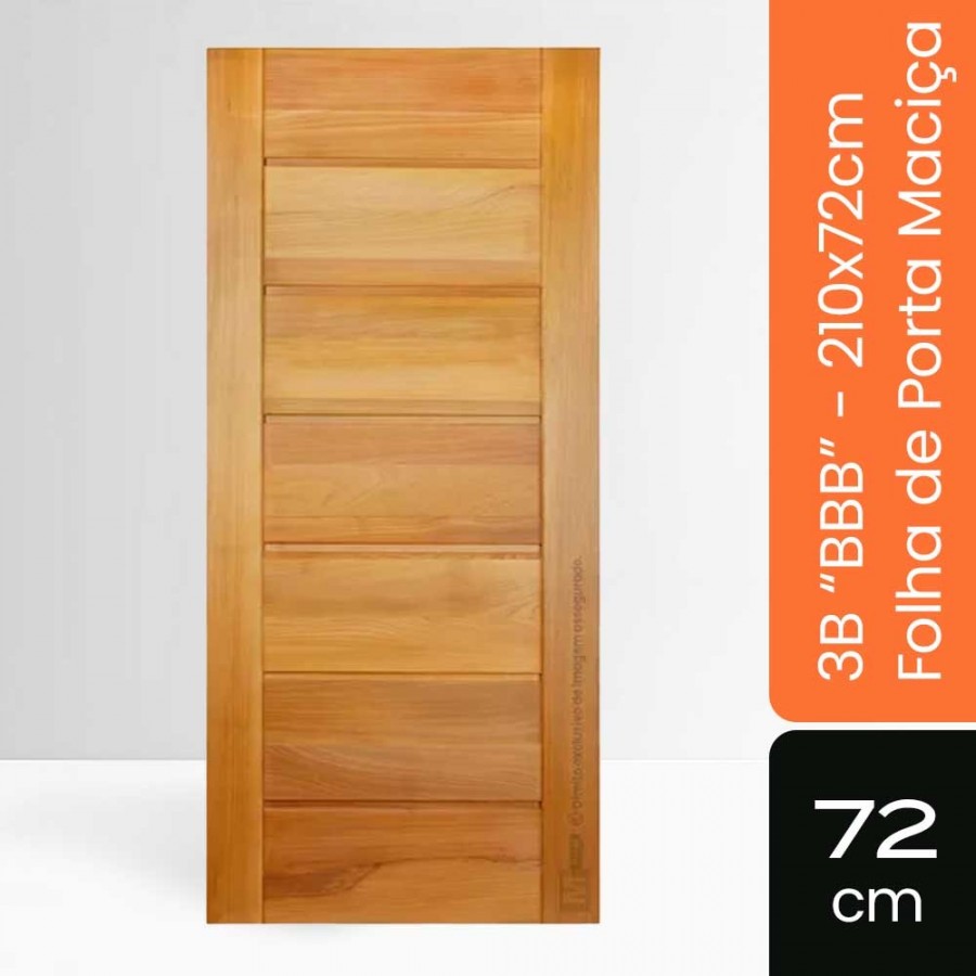 Porta Maciça BBB - 210x72x3,2cm - Tauari Natural Mapaf