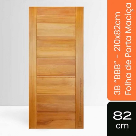 Porta Maciça BBB - 210x82x3,2cm - Tauari Natural Mapaf