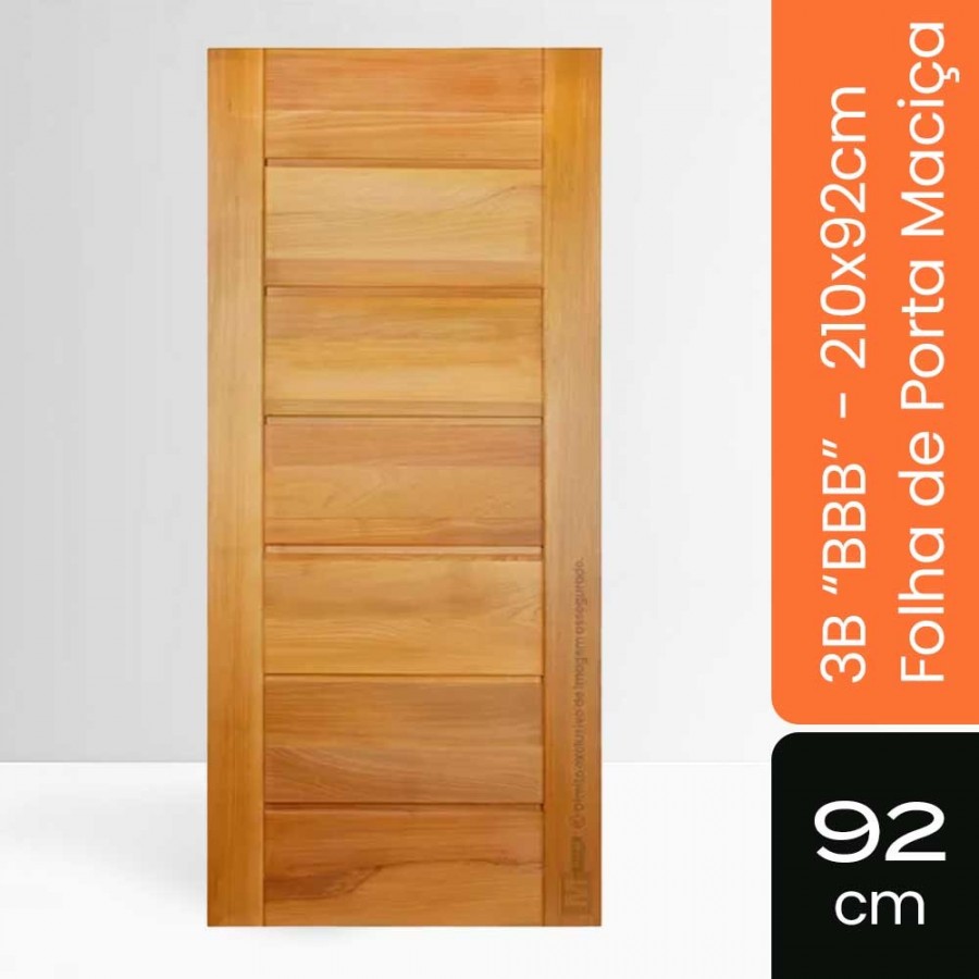 Porta Maciça BBB - 210x92x3,2cm - Tauari Natural Mapaf