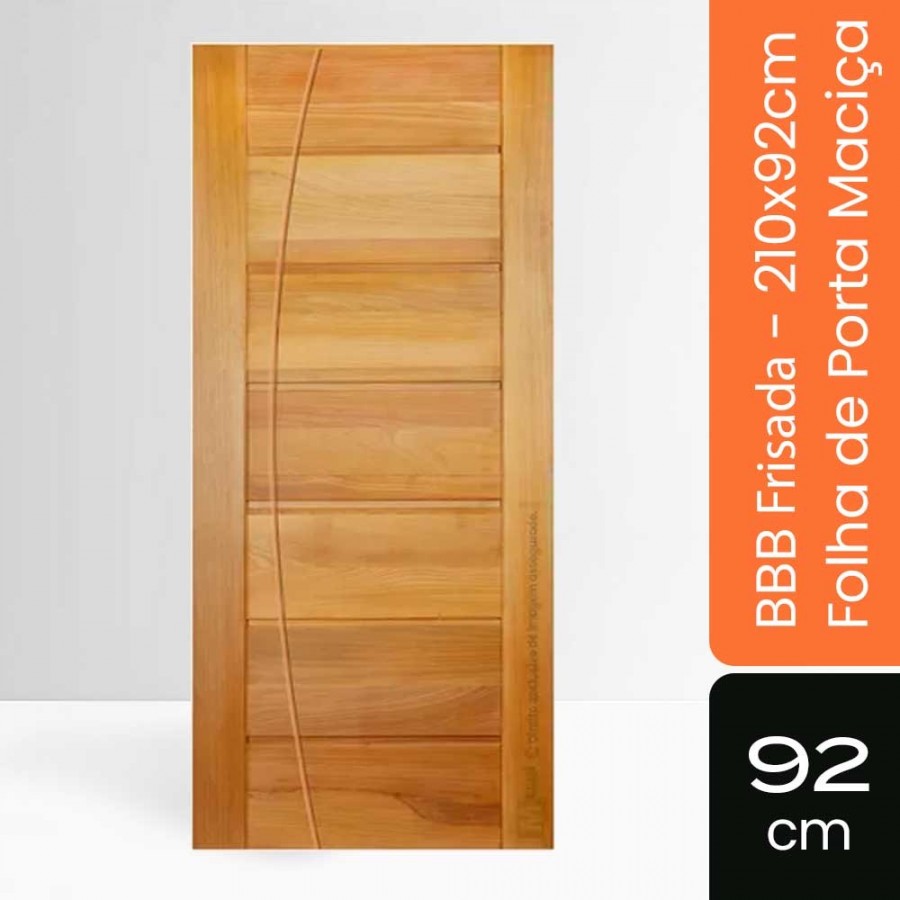 Porta Maciça BBB Frisada - 210x92x3,2cm - Tauari Natural Mapaf