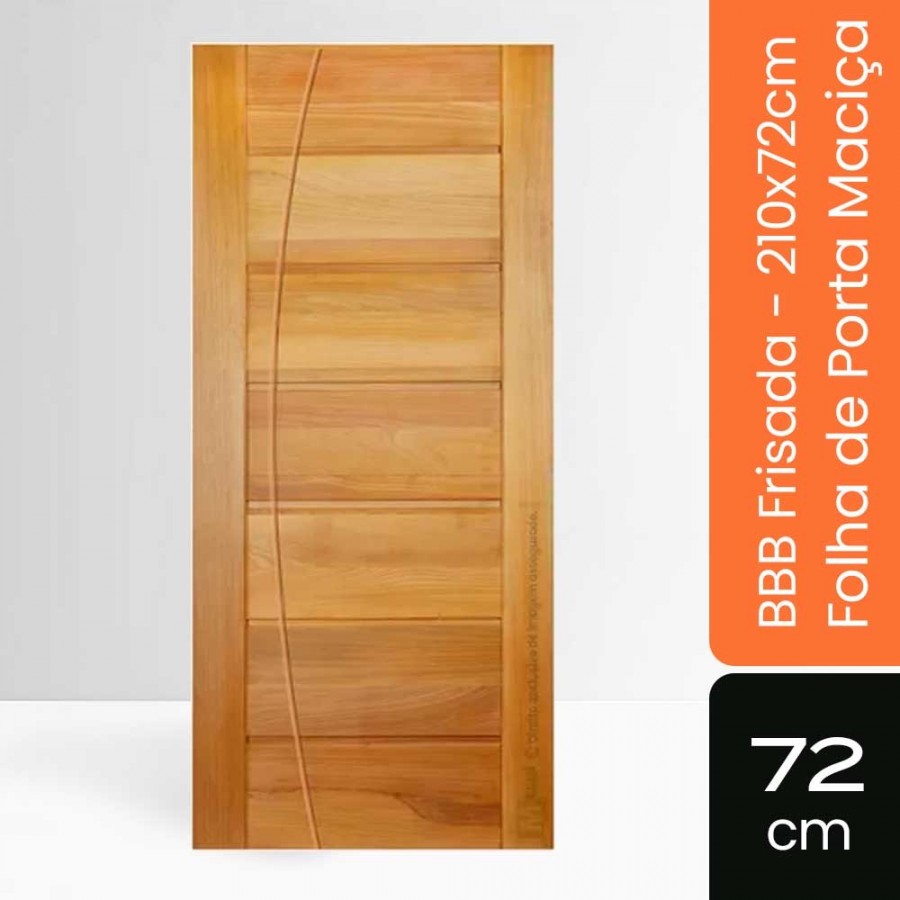 Porta Maciça BBB Frisada - 210x72x3,2cm - Tauari Natural Mapaf