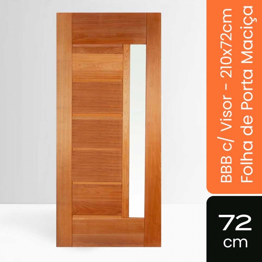 Porta Maciça BBB c/ Visor - 210x72x3,2cm - Tauari Natural Mapaf