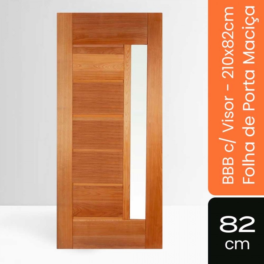 Porta Maciça BBB c/ Visor - 210x82x3,2cm - Tauari Natural Mapaf