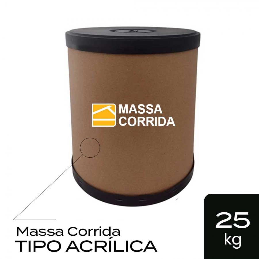 Massa Corrida Acrílica - Barrica 25kg - Uso Interno e Externo BruColor