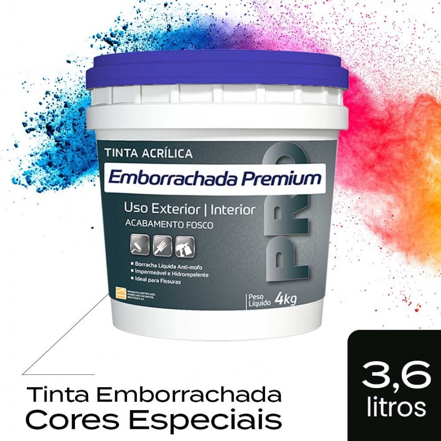 Tinta Emborrachada - 4kg - Cores Especiais Premium Acrílica BruColor