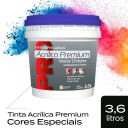 Tinta Acrílica Premium - 3,6L Lavável Fosca - Cores Especiais Uso Interno e Externo BruColor