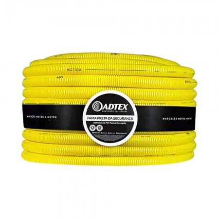 Eletroduto Corrugado 20mm - 1/2" de 50m - Amarelo - Conduíte Flexível de PVC Adtex