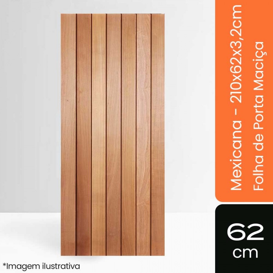 Porta Maciça Mexicana - 210x62x3,2cm - Tauari Natural Mapaf