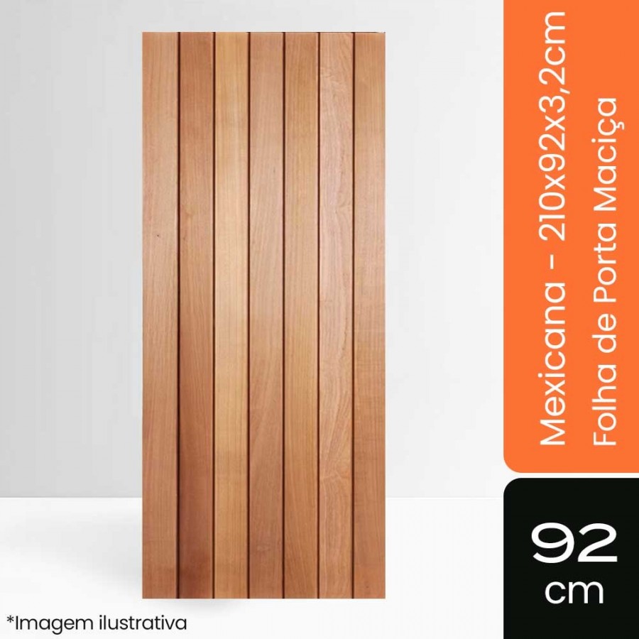 Porta Maciça Mexicana - 210x92x3,2cm - Tauari Natural Mapaf