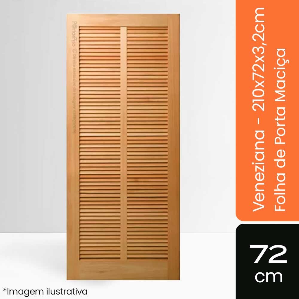 Porta Maciça Veneziana - 210x72x3,2cm - Tauari Natural Mapaf