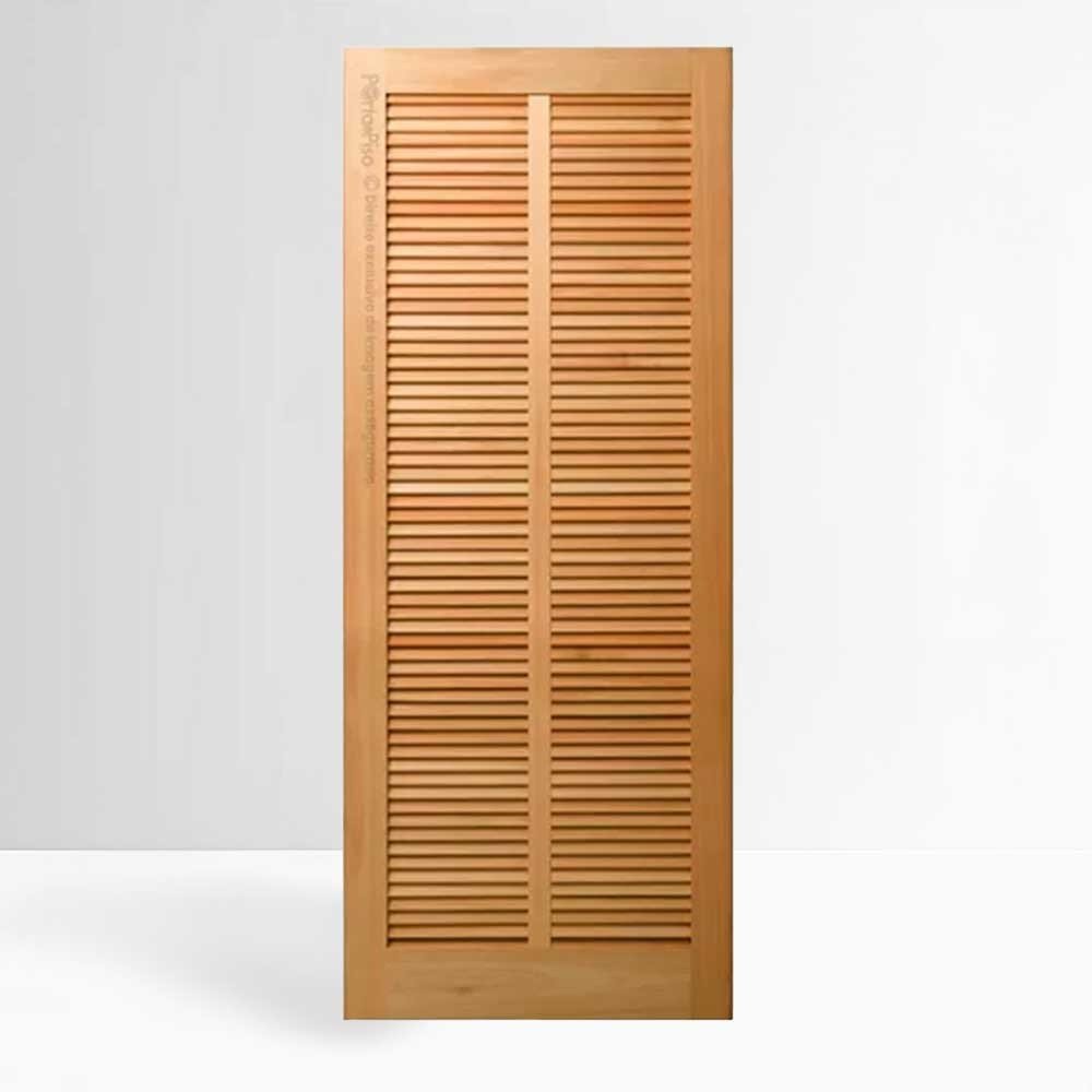 Porta Maciça Veneziana - 210x72x3,2cm - Tauari Natural Mapaf