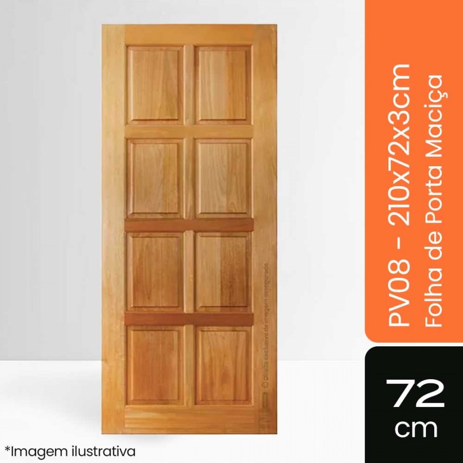 Porta Maciça PV08 - 210x72x3cm - Tauari Natural Mapaf