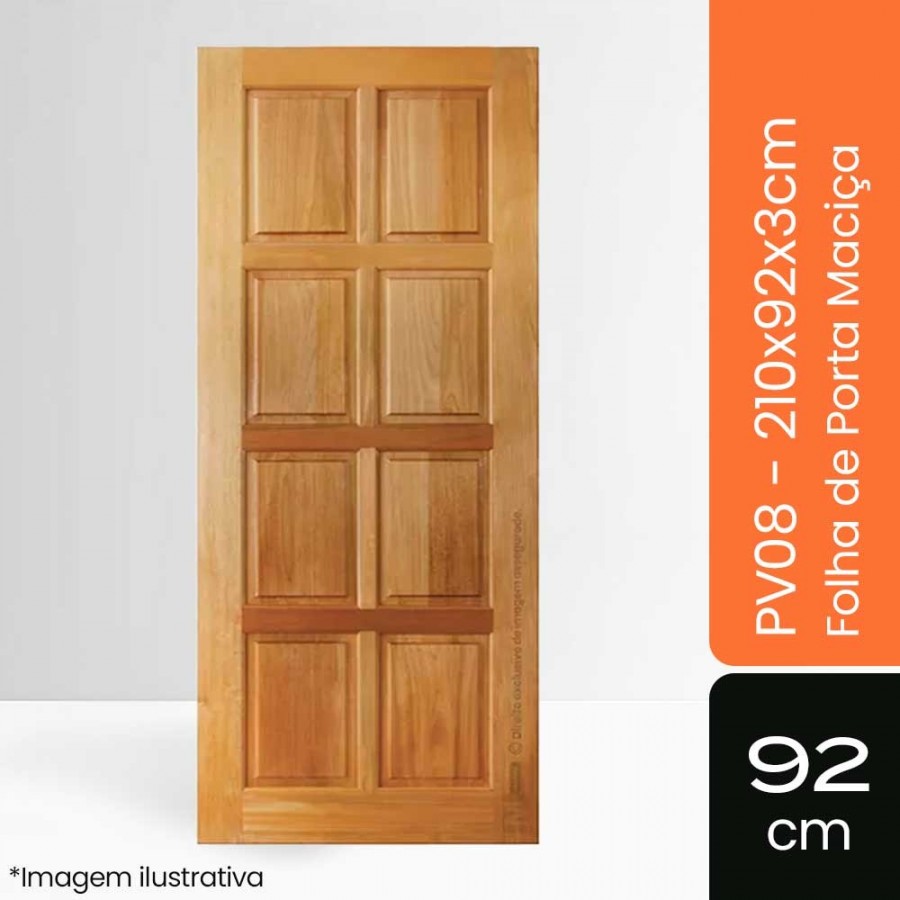 Porta Maciça PV08 - 210x92x3cm - Tauari Natural Mapaf Porta Maciça PV08 - 210x92x3cm - Tauari Natural Mapaf