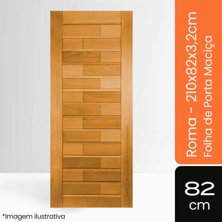 Porta Maciça Roma - 210x82x3,2cm - Tauari Natural Mapaf