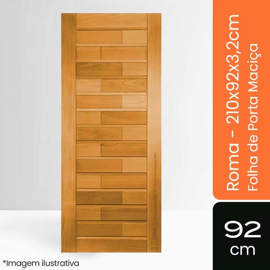 Porta Maciça Roma - 210x92x3,2cm - Tauari Natural Mapaf