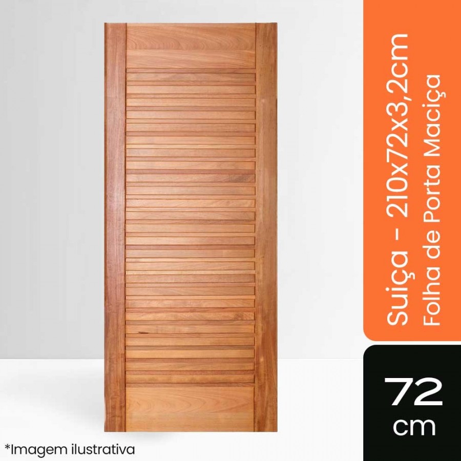 Porta Maciça Suiça - 210x72x3,2cm - Tauari Natural Mapaf