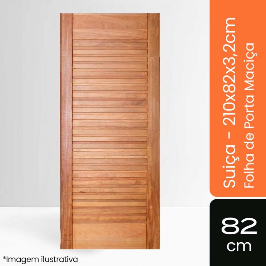 Porta Maciça Suiça - 210x82x3,2cm - Tauari Natural Mapaf