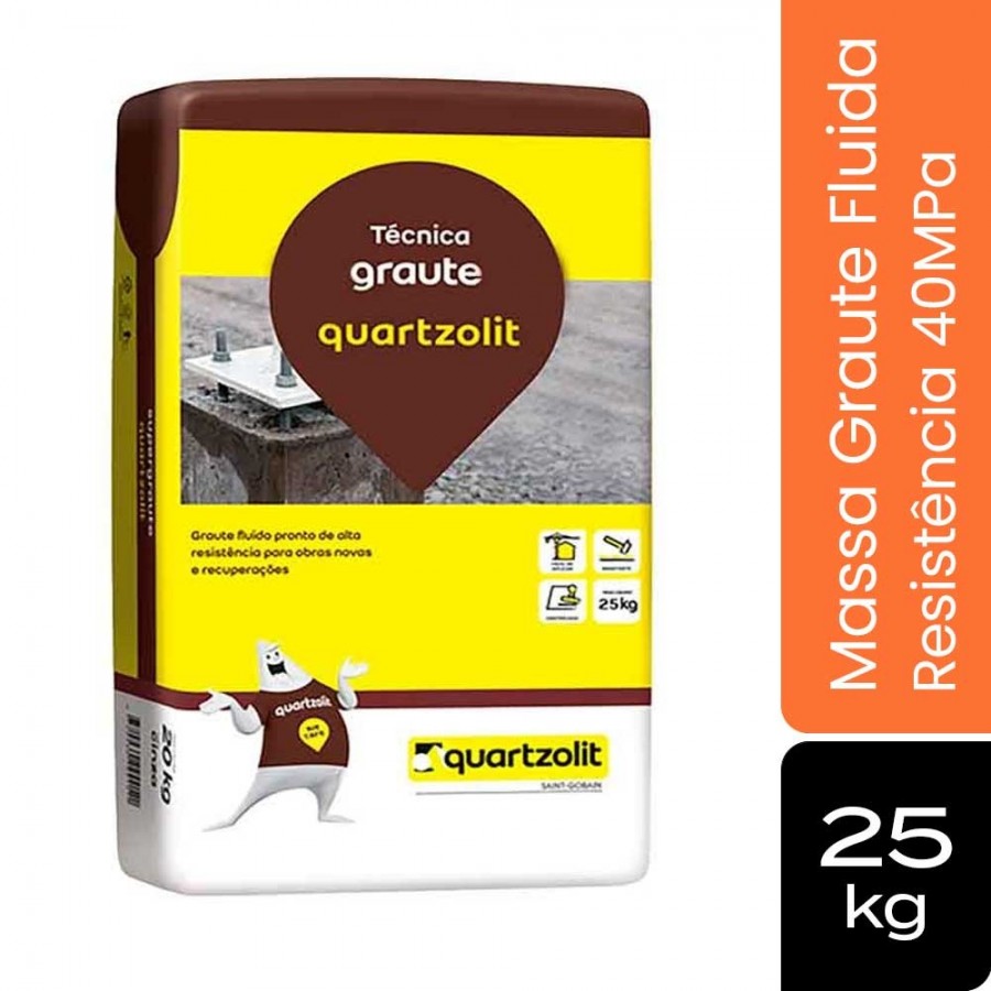 Massa Graute - 25kg 40MPa - Interno e Externo Quartzolit Weber