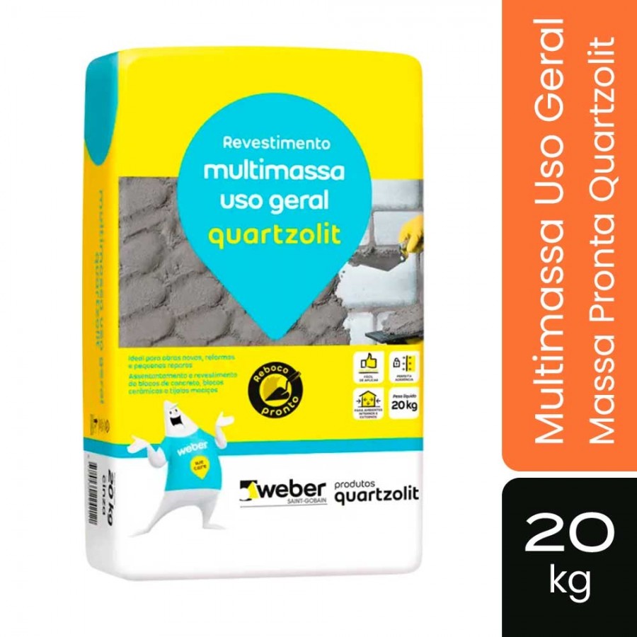 Multi Massa Multiuso Pronta - 20KG - Cinza - Quartzolit