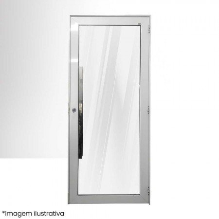 Porta Vidrão Panorâmico 210x90cm - Alumínio - Branco - Direita - Topsul Premium