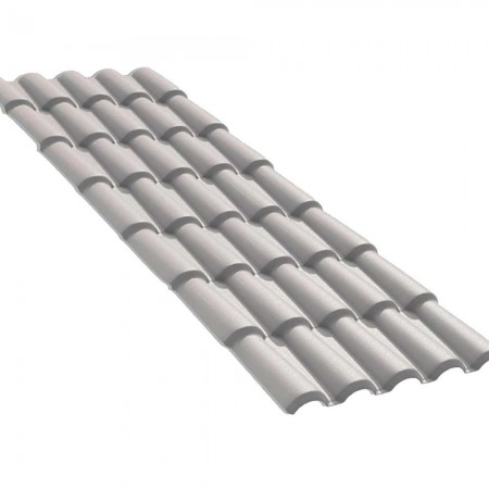 Telha de PVC Tipo Colonial - 230x86cm - Cor Cinza Permatti