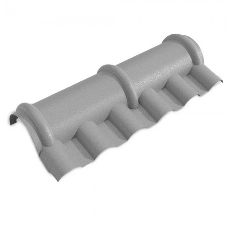 Cumeeira Central Articulada de PVC p/ Telha Tipo Plan - 90x28cm - Cinza - Modelo Plan Permatti